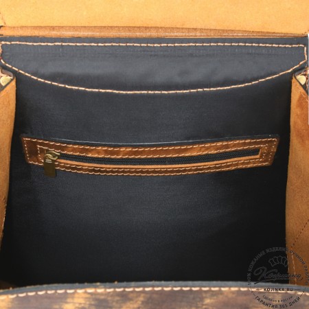 Мужской кожаный рюкзак "Байкер" (рыжее старение)